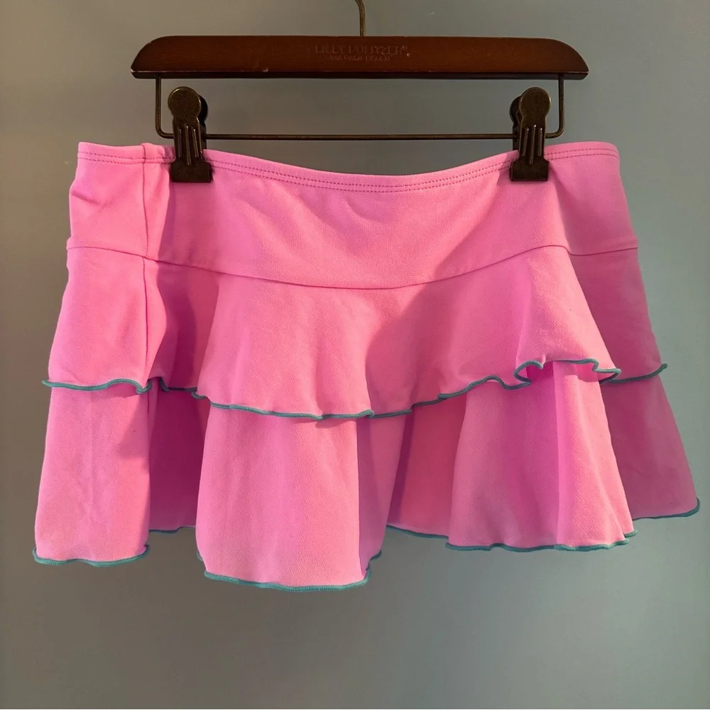 Cat & Jack sheer pink tiered swim cover-up skirt